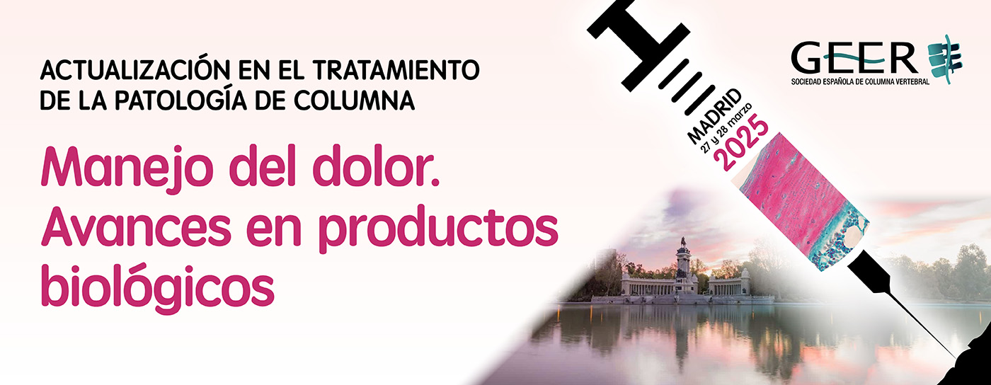 Banner Actualización en el Tratamiento de la Patología de Columna: Manejo del dolor. Avances en productos biológicos