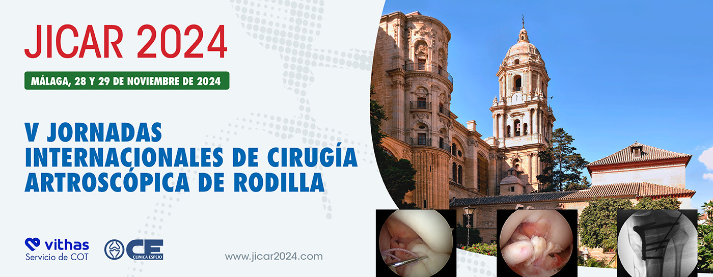 Banner V Jornadas Internacionales de Cirugía Artroscópica de Rodilla. JICAR 2024