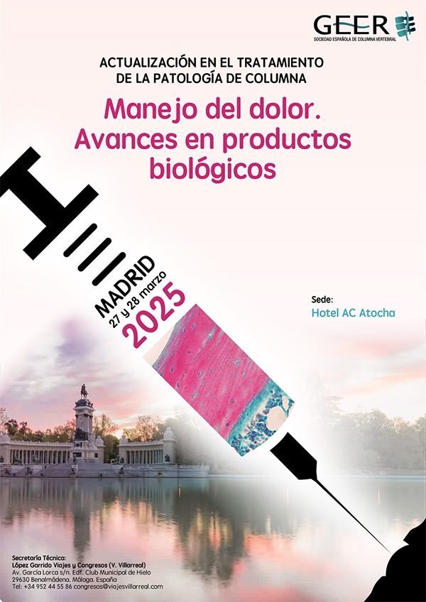 Cartel Actualización en el Tratamiento de la Patología de Columna: Manejo del dolor. Avances en productos biológicos